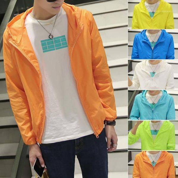 

лето солнцезащитный пальто стенд воротник с длинными рукавами solid color outerwear тонкий вскользь куртки mens zipper fly, Black;brown