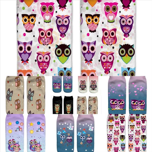 

bk75l socks rubber bottom breathable animal print sports moisture owl wicking sock running sock hiking warm thicken winter stretchy cotton, Black