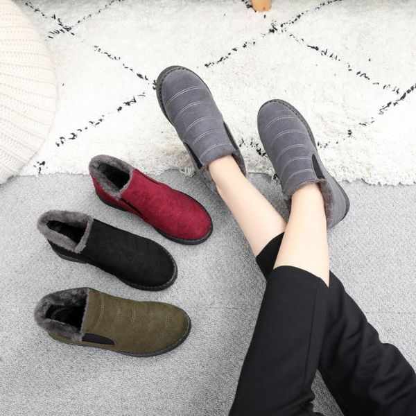 

women's new warm women's cotton boots slippery state snow boots comfortable breathable middle-aged cotton shoes mothershoesboots, Black