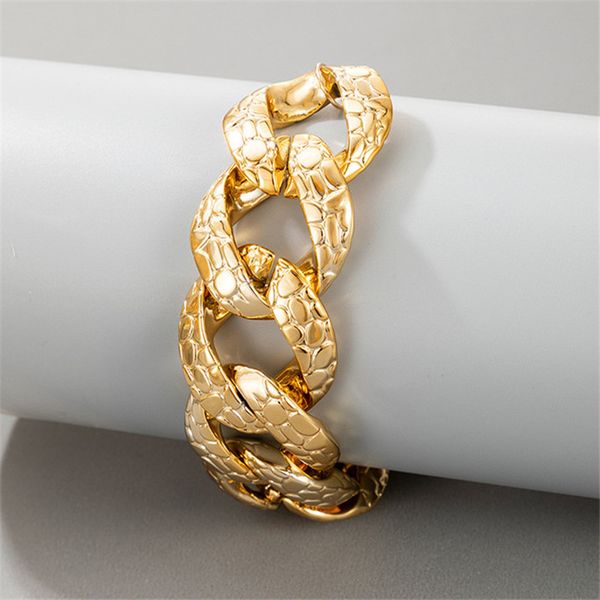 

2021 new punk gold thick link chain women bracelets alloy fashion beach bangles jewelry friend gift, Black