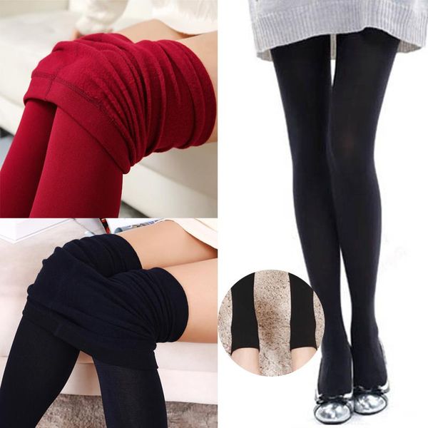 

socks & hosiery women velvet warm tights pantyhose spring autumn high elastic stretch stockings solid nylon slim, Black;white