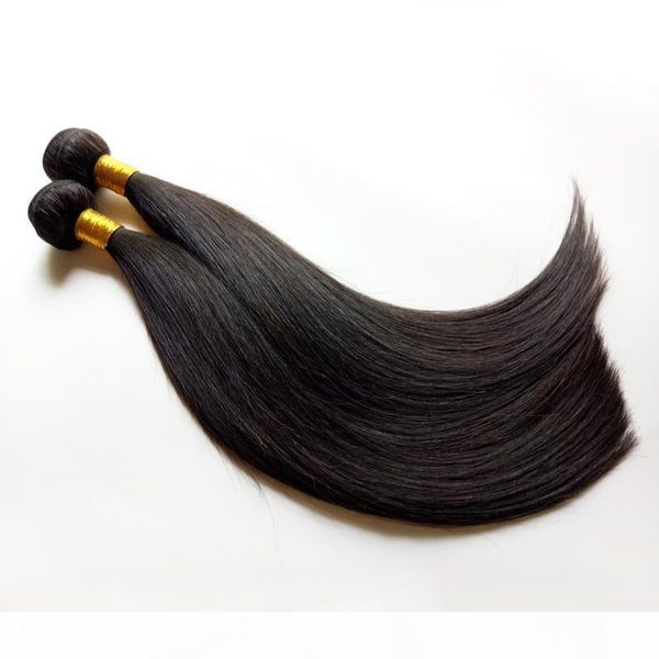 

full cuticle aligned unprocessed brazilian virgin human hair 3 4 5pcs good ratio full and thick healthy end indian hair weft in stock, Black