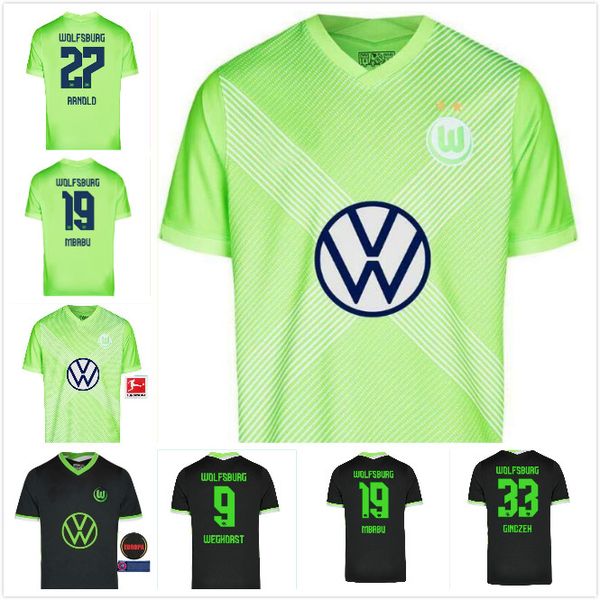 

20 21 vfl wolfsburg soccer jersey weghorst arnold 2020 2021 malli brekalo football shirt mehmedi soccer shirt guilavogui xaver jerseys, Black;yellow