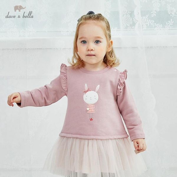 

dbz14782 dave bella autumn baby girl's cute cartoon print mesh dress children fashion party dress kids infant lolita clothes, Red;yellow