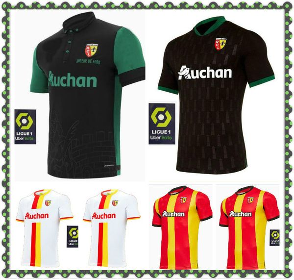 

2021 rc lens home away soccer jerseys gradit fortes cahuzac perez 2020 2021 rc lens maillot de foot camisa de futebol men's football sh, Black;yellow