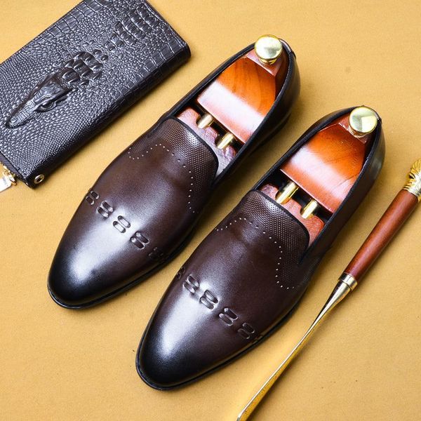 

men full grain leather shoes business dress suit shoes men brand bullock genuine leather black slipon wedding mens derby