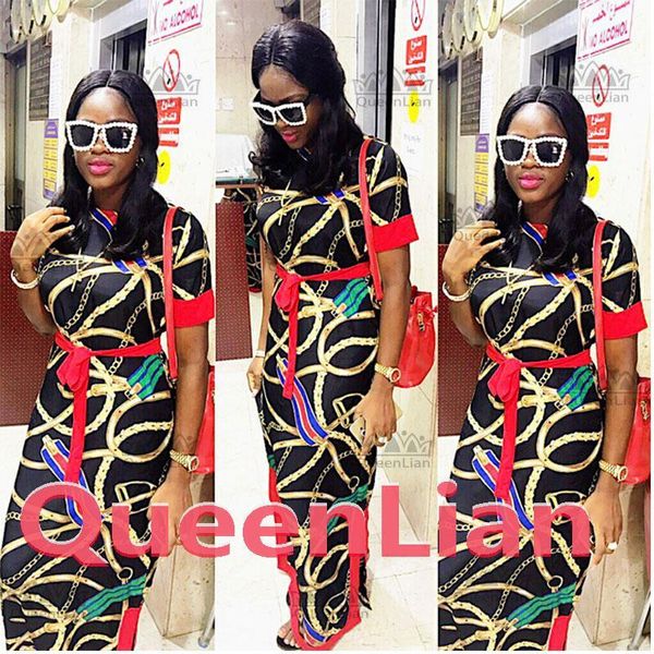 

2017 new african print elastic bazin baggy pants rock style dashiki long dress famous suit for lady1, Red