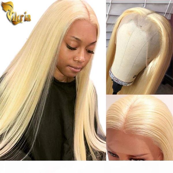 

brazilian silky straight 613 blonde full lace human hair wig 13*4 lace frontal wigs pre plucked hairline remy hair malaysian hair for black, Black;brown