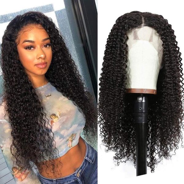 

jerry curly wig human hair lace frontal wigs for black women 4x4 13x4 lace 12-34 inch brazilian hair 150 density pre plucked, Black;brown