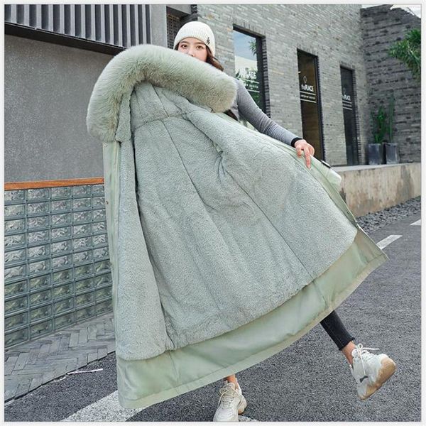 

plus size 3xl women jacket winter hooded warm lining embroidery coat cotton padded parkas female casual long outwear 2021 g837, Black