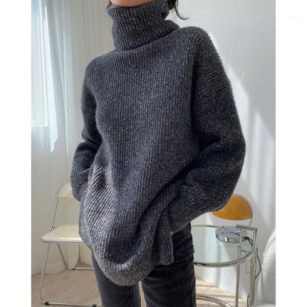 

women sweater winter new thick thick needle turtleneck sweater loose and thin warm women sweaters for1, White;black
