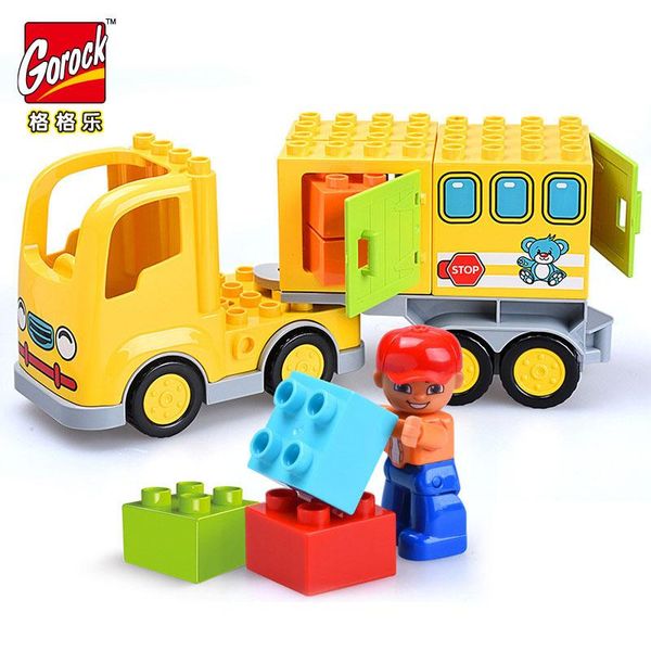 

gorock классических большого размера building block duploed city car замок plane кирпичи рисунок детские игрушки для младенцев рождественско