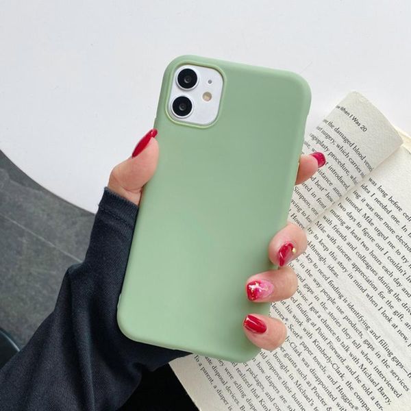 

sile solid color phone case for iphone 12 12 pro soft cover candy color iphone 12 mini pro max q bbybil