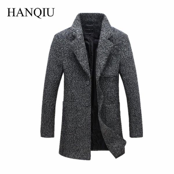 

2021 new fashion long trench coat men winter mens overcoat 40% wool thick trench coat male jacket, Tan;black