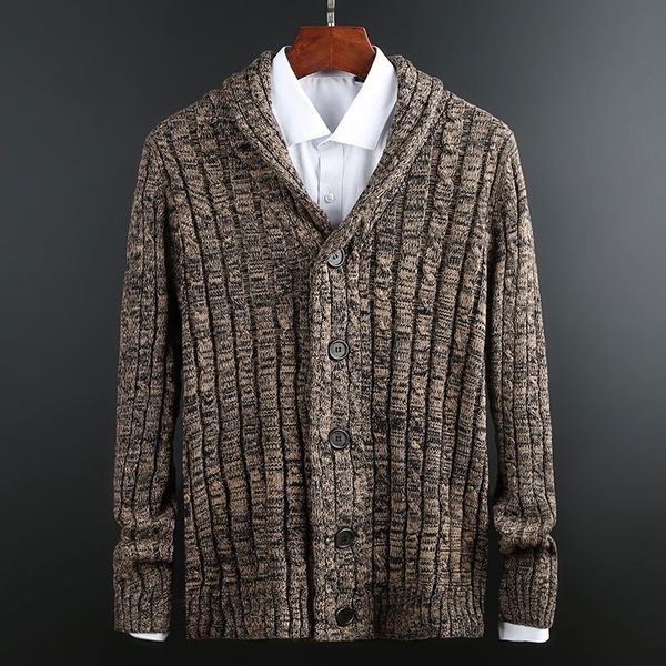 

new fashion brand sweaters men cardigan thick slim fit jumpers knitwear grade winter korean style casual mens clothes 201105, White;black