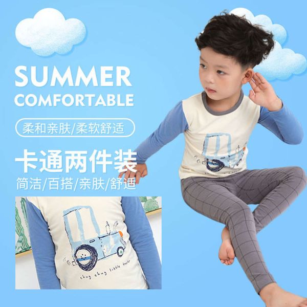 

children's trousers cloth 2020 set autumn new winter warm slim underwear two piece cotton baby pajamas for men and women yhj5, Blue;red
