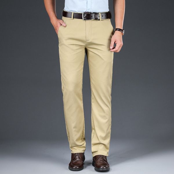 

summer thin men's loose straight middle-aged high waist casual pantstrousers casual pants business trousers wrinkle resistant and easy, Blue