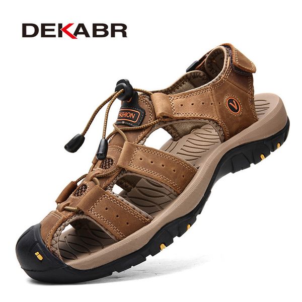 

dekabr fashion man beach sandals summer gladiator men's outdoor shoes roman men casual shoes flip flops large size 46 slippers t200420, Black
