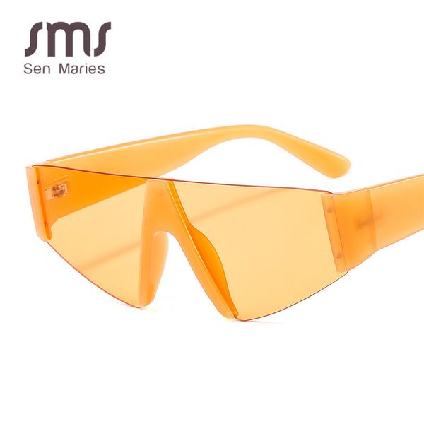

2020 irregular rimless sunglasses women brand designer oversized gradient steampunk sun glasses fashion female clear shades