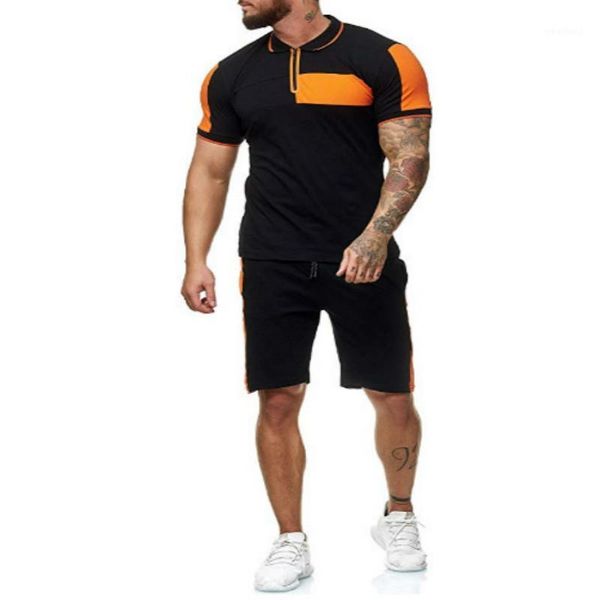

tracksuit men sets sweatshirt two pieces men's jogging loose patchwork shorts 2020 summer casual suits sportswear brand clothes1, Gray