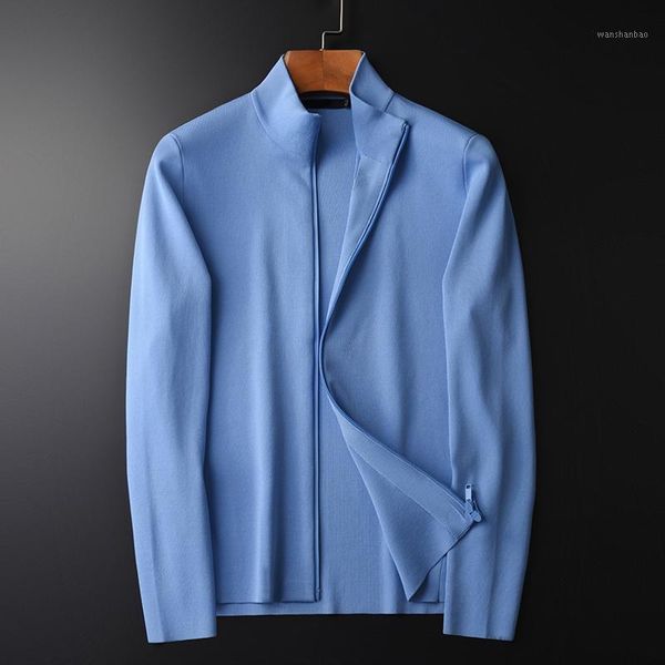 

classic stand collar mens sweaters luxury solid color zipper cardigan sweater male spring and autumn slim fit mens sweaters 4xl1, White;black