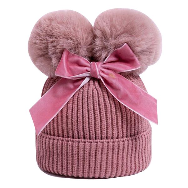 

winter baby hat boy girl pom pom cap for toddler kids warm solid beanie cute fashion bow knitted crochet pgraphy props 6-36m 1028, Yellow