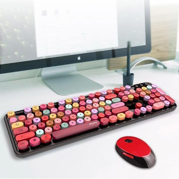 

universal cute portable wireless 2.4ghz keyboard mouse set for office computer1