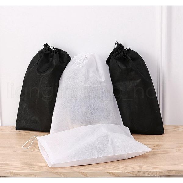 

storage bag non woven reusable shoe cover with drawstring case breathable dust proof sundries package jllfvn xmh_home