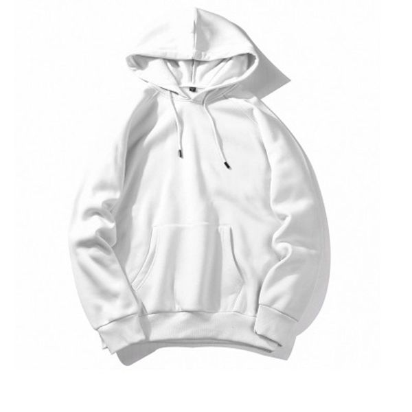 

the latest autumn and winter monochrome pullover hooded loose men's sweater can be customized casual blank sweater, Black