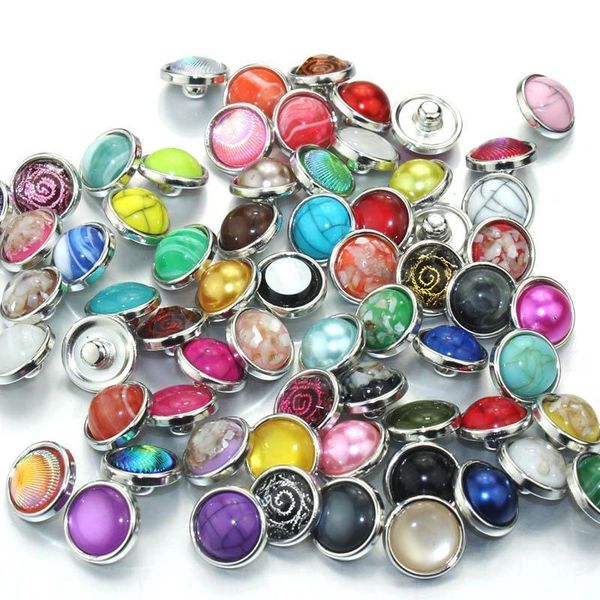 

10pcs lot fashion diy mixed colorful round 12mm snap buttons with zinc alloy bottom for snaps bracelets fit snaps jewelry 7985 h jllhgw