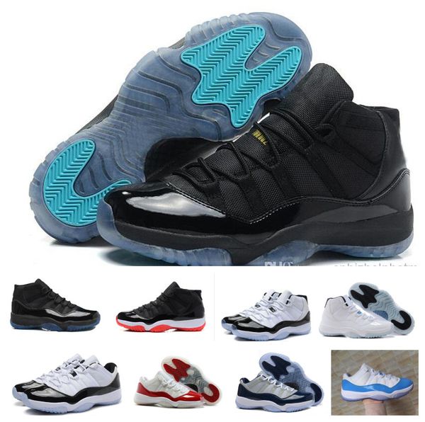

new 11s gamma blue concord space jam basketball shoes designer men women gym red bred varsity red 11 shoes with box