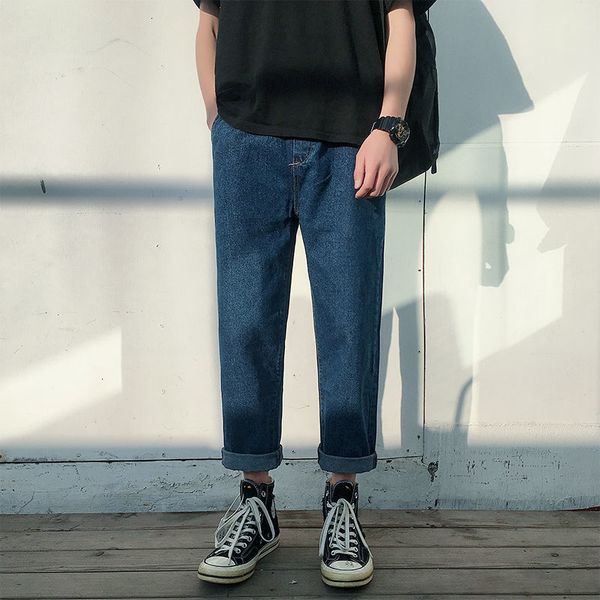 

2021 men's brem spring and winter new elastic nine-point waistline waistband -3xl pants fashion young clothes 14rl, Blue