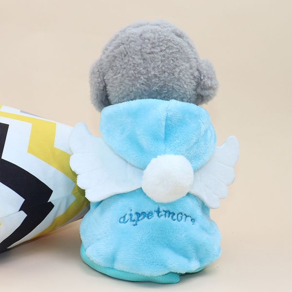 

dog clothes autumn and winter new angel wings plush ball, wear two-foot clothing, pet clothing, winter warmth