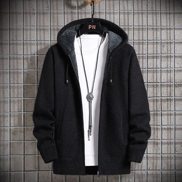 

горячие новые зимы молодых людей толстый куртка с капюшоном свитер джемпер модный свитер большого размера свободно, White;black