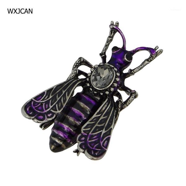 

wxjcan new jewelry lapel pins insect brooch vintage enamel bee brooch men women brooches besplatnoy dostavkoy 48mm*30mm b55711, Gray