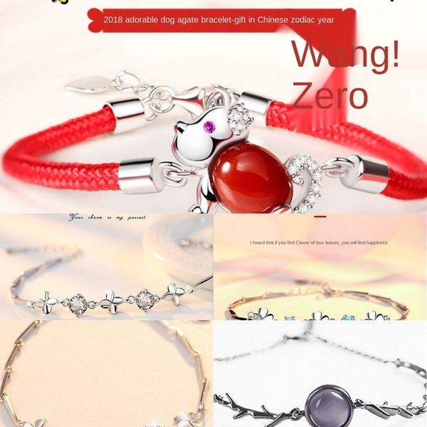

new korean s925 leaf clover simple gift jewelry new korean s925 silver leaf bracelet braceletclover bracelet simple gift silver jewelry sjb7, Golden;silver