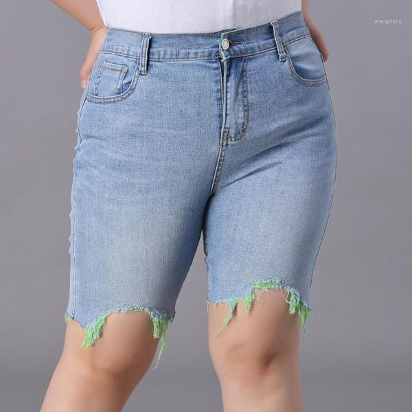 

new vintage high waist crimping denim shorts women 2020 korean style casual shorts jeans summer short pants women1, Blue