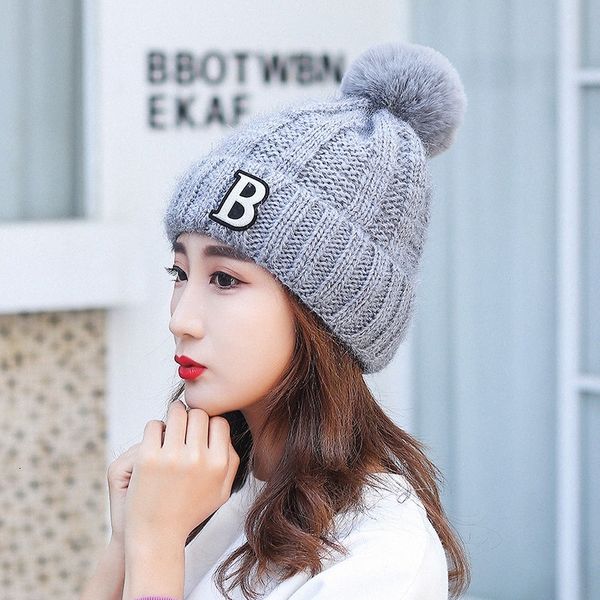 

hkml fashion winter knitted beanies hats women thick warm beanie skullies hat female knit letter bonnet beanie caps outdoor fw5j#, Blue;gray