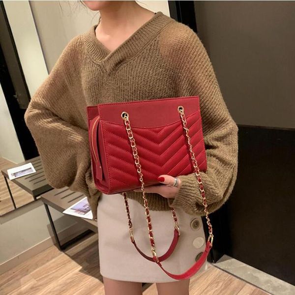 

european fashion female tote bag 2020 new pu leather women's designer luxury handbag chain shoulder messenger bags