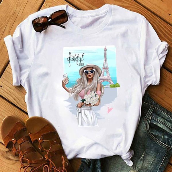 

paris fashion girl thin section female t-shirts women clothes 2020 summer t-shirt harajuku streetwear white t shirt