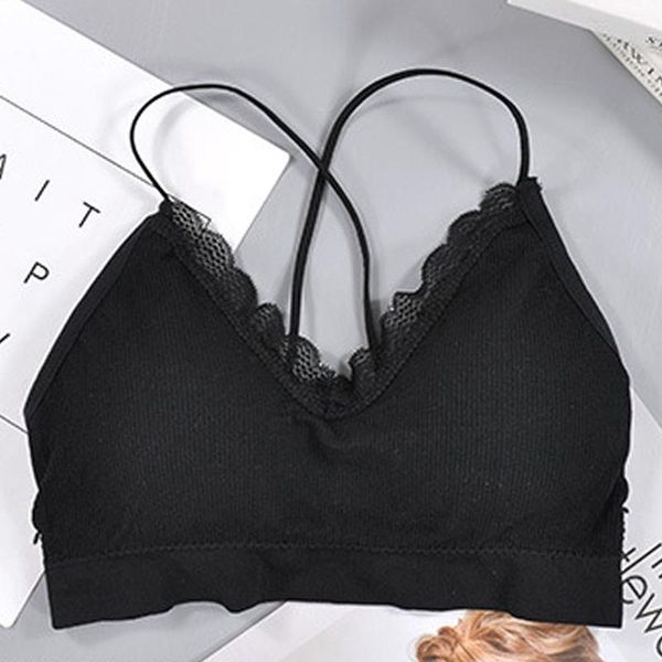 

women's no steel ring lace edge beauty back yoga sports bra, White;black