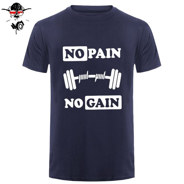 

sport cotton no pain no gain print men tshirt casual o-neck men muscle body building t shirt cool mens tee shirt
