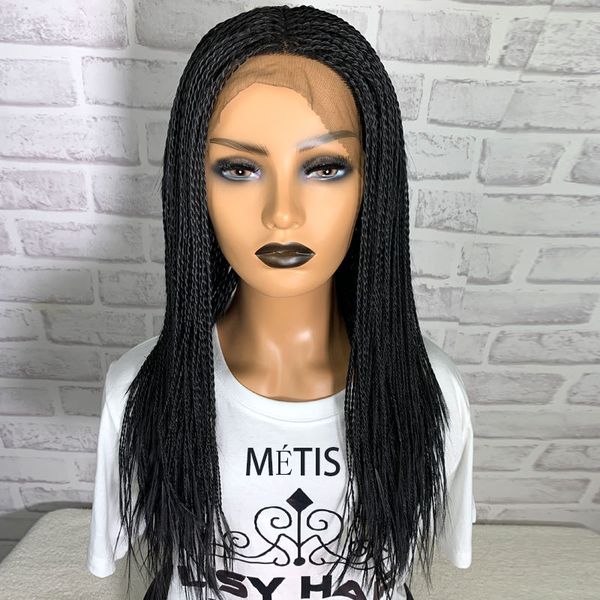 

2021 new 44m875 personalized customization chemical fiber wig europe and america front lace hood female hand-woven braid headgear, Black