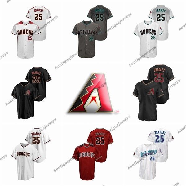

custom men women kids arizona diamondbacks 25 bradley 25 lanoing home archie crash black red white crimson baseball jerseys, Blue;black