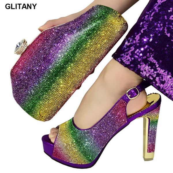 

dress shoes purple color wedding for women wholesale 2021 and matching african special materials high heels 12.5 cm, Black