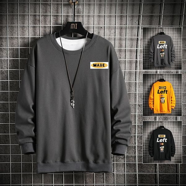 

new arrival men's sweatshirts comfortable tracksuits loose fit mens streetwear crewneck sweatshirt men usa size, Black