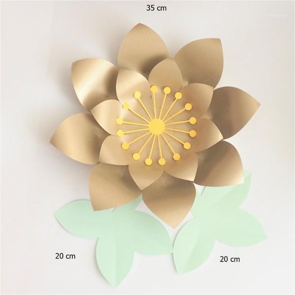 

artificial flowers 35cm + leaves 20cm fleurs artificielles backdrop diy giant paper flowers wedding party decor baby shower1
