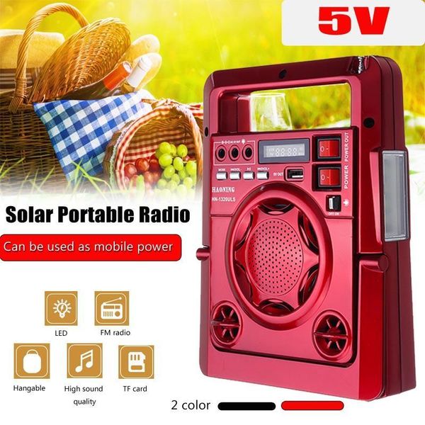 

outdoor solar dynamos am/fm radio power bank with led lamp tf usb speaker power bank function for phone emergency supply1