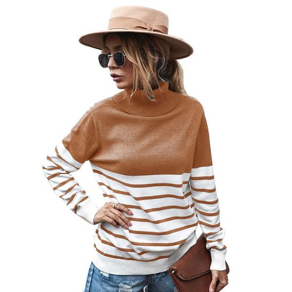 

fashion elegant women turtle neck sweaters female patchwork streetwear knitwear pullover casual outerwear kg-817, White;black