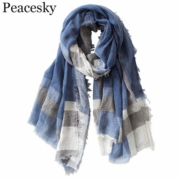

british style plaid scarf winter fashion classical for men and woman imitation cashmere scarves tassel y201007, Blue;gray